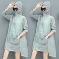 thumbnail image 6 of UTTOASFAY Coat Women Sun Protection Clothing Long Sleeve Shirt Hoodie Summer Lightweight Jacket Gray 12(XXL), 6 of 9