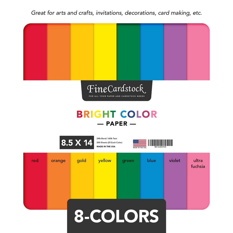 Assorted Construction Paper Color Chart
