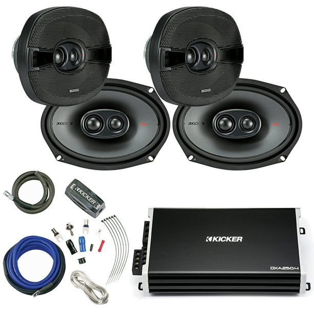 Kicker 6x9" KS Series Coaxial 300 Watts Speakers 2 Pairs, Kicker DX 4