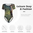 thumbnail image 4 of Balery Peaceful Deer Lily Pond Body de cuello redondo de manga corta para mujer Tops de manga corta Tops básicos-Medium, 4 of 7