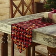 thumbnail image 3 of Table Runner Dresser Scarves Merry Christmas Tree Gold Stripe Cotton Linen Burlap Table Cover Winter Snowflake on Red Black Plaid Table Runners for Family Kitchen Dining Holiday Party Banquet Decor, 3 of 5