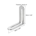 thumbnail image 2 of 8Pcs Soporte de Esquina Ajustable en Forma de L con Ranura, 2.28 x 2.28 Pulgadas Soporte de Esquina Recta de Acero Inoxidable para Muebles de Madera, Plata, 2 of 6