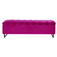 thumbnail image 2 of Inspired Home Hector Velvet Storage Bench, Fuchsia, 2 of 8