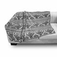 thumbnail image 3 of Black White Soft Flannel Fleece Throw Blanket, Prehistoric Art Pattern with Eagle Mystic Culture Folk, Cozy Plush for Indoor and Outdoor Use, 50" x 60", Black White, by Ambesonne, 3 of 6