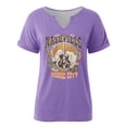 thumbnail image 4 of Womens Short Sleeve Tops Casual Printed Crew Neck T Shirt Summer Tops L, 4 of 4