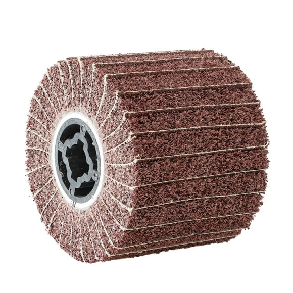 2 Inch Drum Sander, Stainless Steel Abrasive Nylon Brush Wheels, 2pcs Power Tool Accessories, Quality Brown Sandpaper for Polishing and Grinding, Multi-Layer Structure