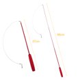 thumbnail image 4 of Gato Teaser Wands interactivo divertido caña de pescar Wand Stick juguete de entrenamiento (rojo), 4 of 6