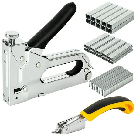 3 in 1 Staple Gun with 3000 Staples, Heavy Duty Manual Staple Gun with Remover for Upholstery, Fabric, Wood, Crafts, Carpentry, Decoration (Staple Gun Remover 3000 Staples)