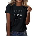 thumbnail image 2 of Mother's Day Summer Clothes Womens Clothes Short Sleeve Tee Mom/Mama Letter Printed Casual Base T Shirts Loose Fit (L, Black 12), 2 of 4