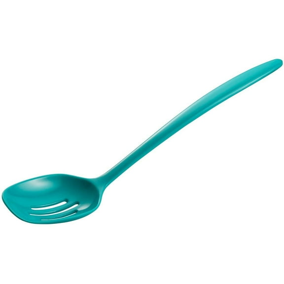 Hutzler 12-Inch Melamine Slotted Cooking Spoon - Turquoise
