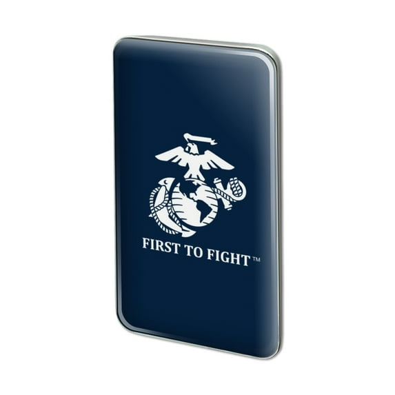 Marines USMC First to Fight Blue White Logo Officially Licensed Metal Rectangle Lapel Hat Pin Tie Tack Pinback
