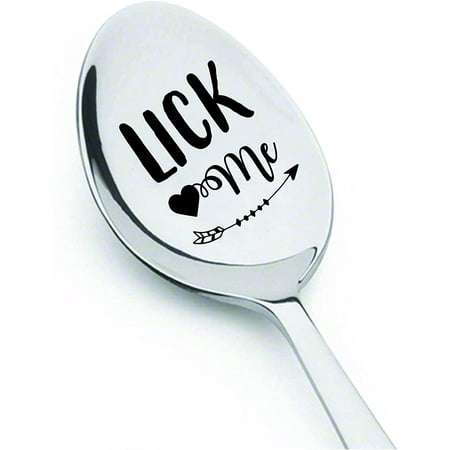 

Engraved Spoons -Birthday Gift for Wife - Lick Me Engraved Spoon | Funny Valentines Day Gift Idea for Girlfriend from Boyfriend | Tea Coffee Lover Gift | Christmas/Holiday Gift - 7 Inch