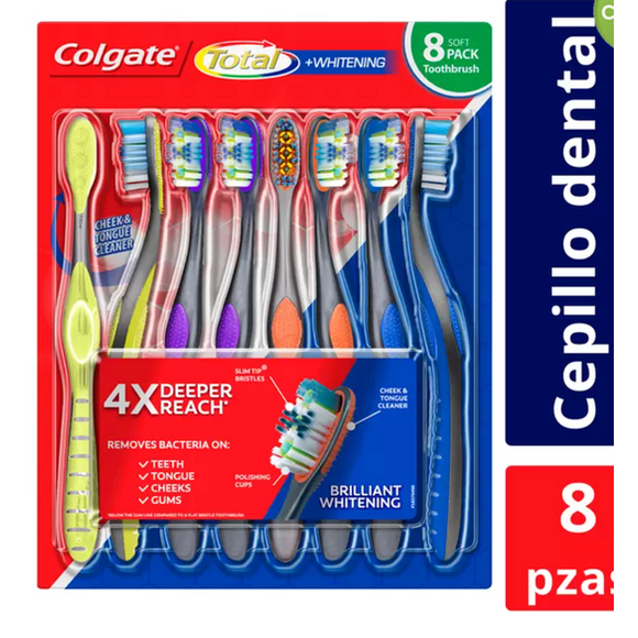 Cepillo De Dientes Colgate Total Whitening 8 Pack Suave