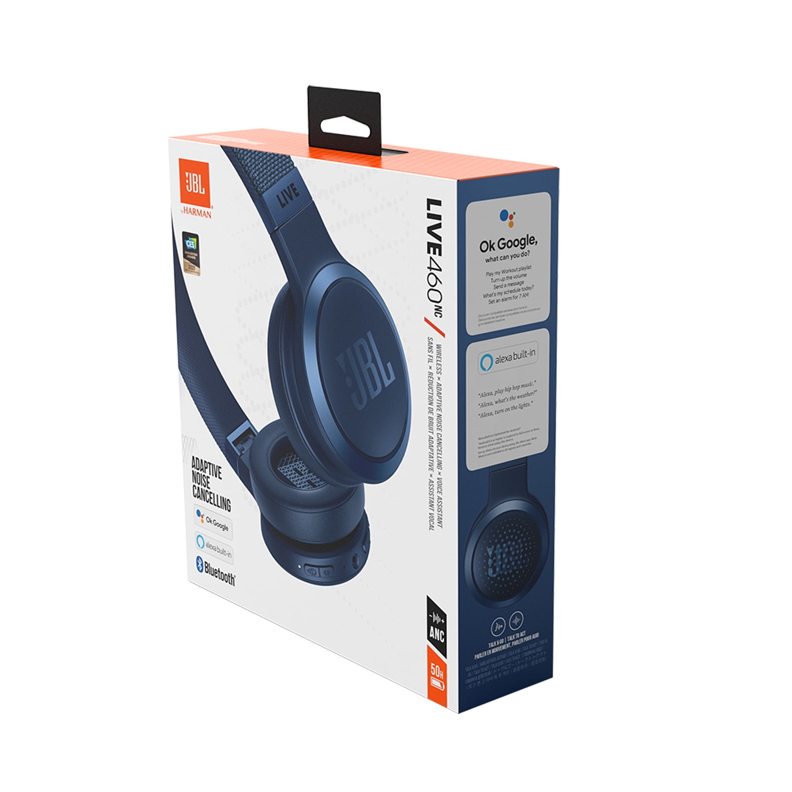 JBL Live 460NC - Wireless on-ear NC headphones - Blue