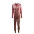 thumbnail image 4 of Aayomet Bodycon Jumpsuit For Women Women Jumpsuit Long Sleeve Solid Hoodie Zipper Pajamas Leopard Jumpsuit,Pink 3XL, 4 of 5