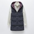thumbnail image 4 of Chaquetas y abrigos casuales sin mangas y sin capucha para mujer, chaqueta fina de plumón con cuello con capucha y penetración de dos lados, sin mangas, delgada, ligera, con bolsillo y cremallera, abr, 4 of 8
