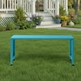 thumbnail image 2 of Ktaxon 39.3in Outdoor Metal Backless Bench, Slatted Seat, Weatherproof, Patio Garden Blue, 2 of 8