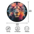 thumbnail image 3 of 15.4" Round Placemat Set of 4 Polyester Fabric Place Mats Non-Slip Dining Kitchen Table Mats for Kitchen Party Decor Lion's Head, 3 of 5