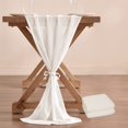thumbnail image 1 of 2pcs Chiffon Table Runner Bulk 29x120 Inches Rustic Wedding Table Runner for Bridal Shower Wedding Party,2 Pieces,Ivory, 1 of 7