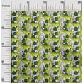 thumbnail image 2 of oneOoneCottonCambricLimeGreenFabricTropicalLeafWithAnimalDressMaterialFabricPrintFabricByTheYard42InchWide, 2 of 4