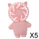 thumbnail image 1 of 6xSmall Ventilador de Mano USB Recargable con Batería de Forma de Gato Rosa 5 piezas, 1 of 8