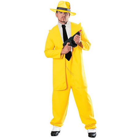 Yellow Zoot Suit Adult Costume The Mask Jim Carrey Movie Dick Tracy Gangster
