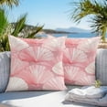 thumbnail image 2 of Outdoor Waterproof Pillow Covers Pack of 2, Summer Light Pink Seashell Decorative Throw Pillowcases Cushion Covers for Garden Patio Tent Sofa Couch, 20x20 inch, 2 of 8