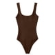 thumbnail image 5 of ICHUANYI Clearance Women's Threaded Low Neck Sleeveless Tank Top Skinny Bodysuit(Coffee, XL) ICHUANYI WER2023080914265, 5 of 5