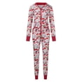 thumbnail image 4 of haxmnou women long sleeve hooded christmas printed pyjamas nightwear jumpsuit sleepwear red l, 4 of 7
