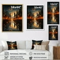 thumbnail image 4 of Designart "Orange Canal City Reflections Cityscape" Cityscapes Floater Framed Canvas Print, 4 of 7