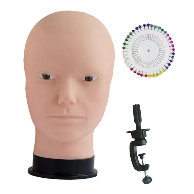 Xuanheng Male Bald Mannequin Head Hat Display Rack for Hairpieces s Making Styling B