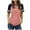 Pink, variant on Women Summer Casual Shirts: Short Sleeve Striped Tunic Tops - Womens Crew Neck Tee Tshirt Blouses