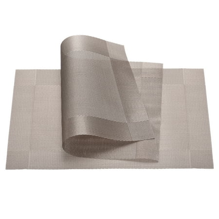 

Uxcell 450x300mm Woven Table Place Mats PVC Gold Brown 6 Pack