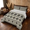 thumbnail image 3 of Manfei Boho Aztec Tribal Queen Comforter Set, Bohemian Geometric Comforter Sets Queen,, Gray Reversible 3-Piece, 1 Comforter and 2 Pillowcases, 3 of 6