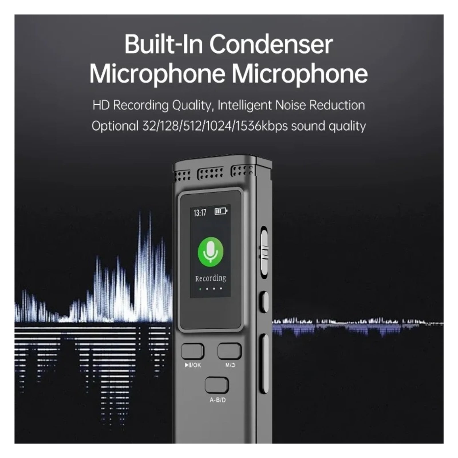 Digital Voice Recorder with Noise Reduction Voice Activation MP3 Music Player Recording ,Excellent Sound Quality