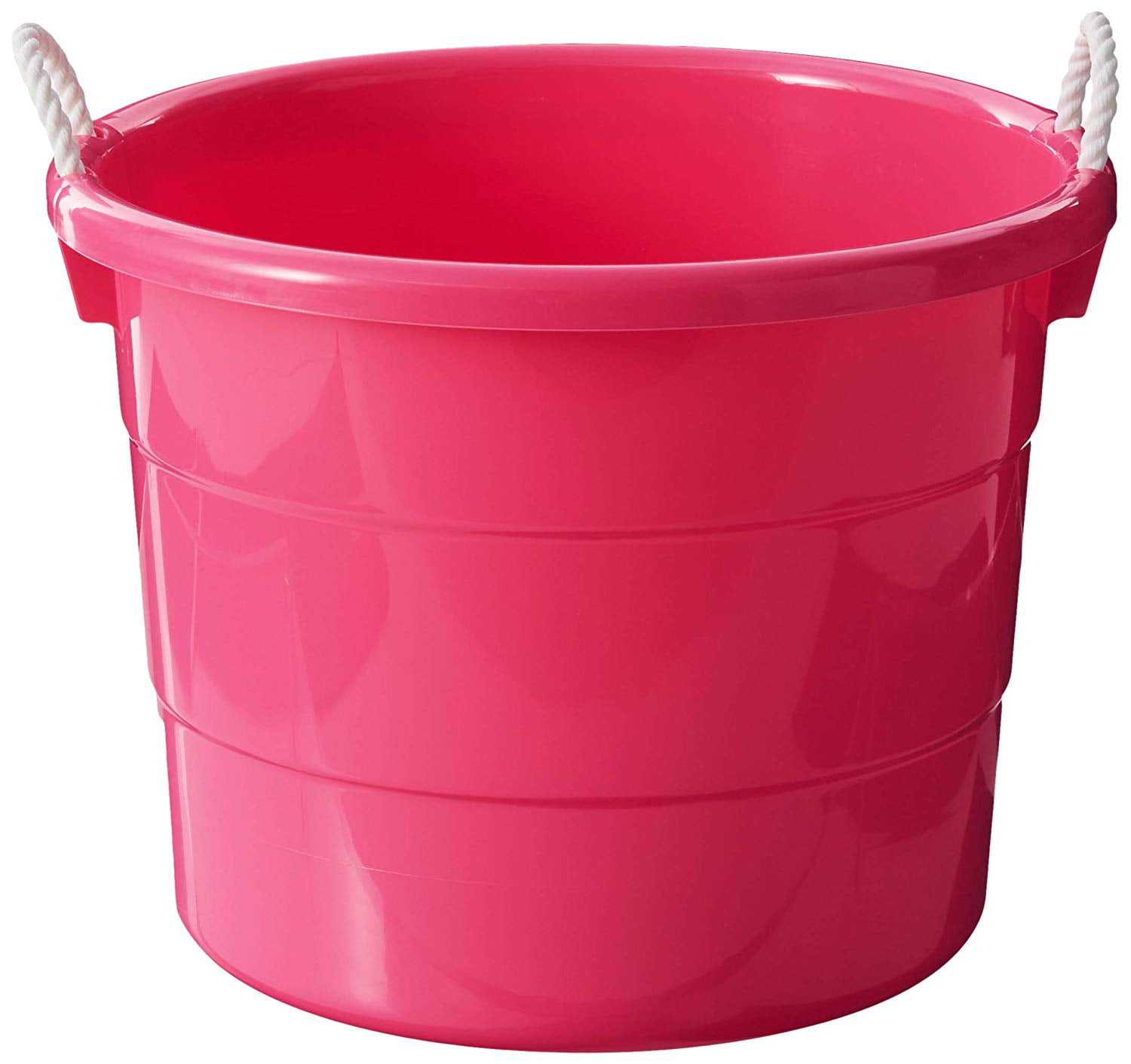 Homz Plastic Utility Tub with Rope Handles, 18 Gallon, Pink, Set of 4 - Wal...