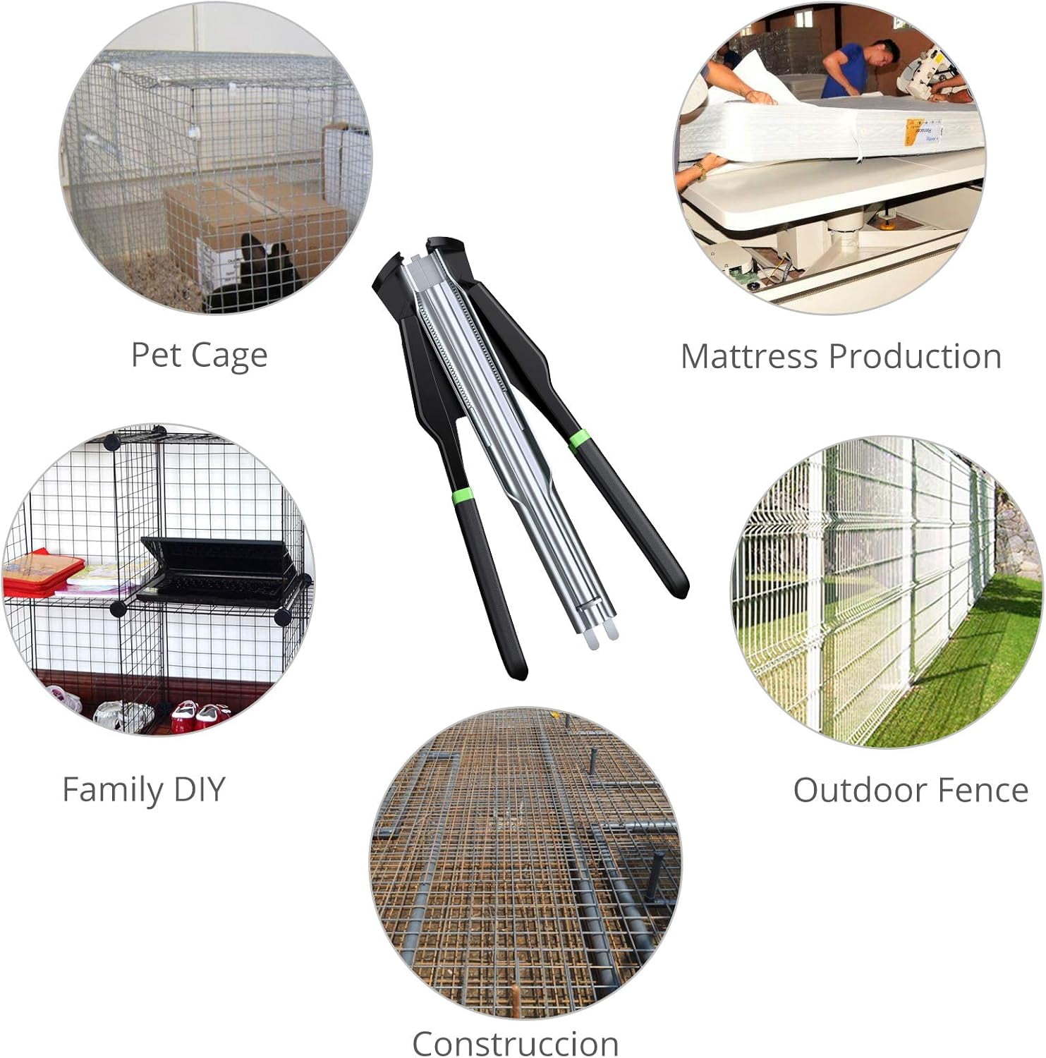 Proster C7 Hog Ring Gun Hog Ring Plier - Auto Feed Fence Fencing Nailer Plier with 2500 Hog Rings Galvanised Steel