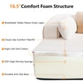 thumbnail image 5 of 106" Teddy Fabric Sofa No Assembly, 32D High Density Sponge Boneless, Contrast color design, Fluffy Comfy with L-Shaped Chaise, for Living Room, White, 5 of 9