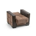 thumbnail image 3 of Ottomanson Convertible Accent Chair Chenille Modern Sleeper Armchair with Storage, Brown, 3 of 6