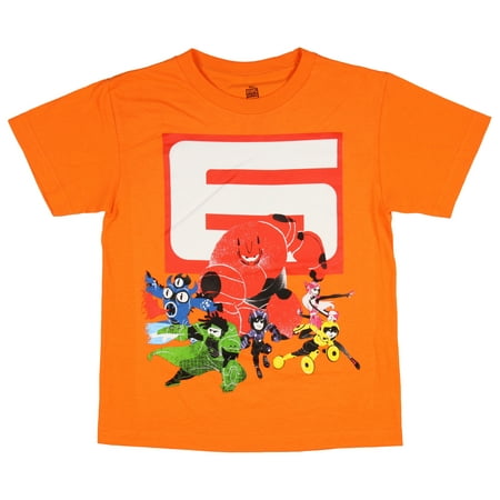 Disney Little Boys' Big Hero 6 Baymax and Cast Shirt