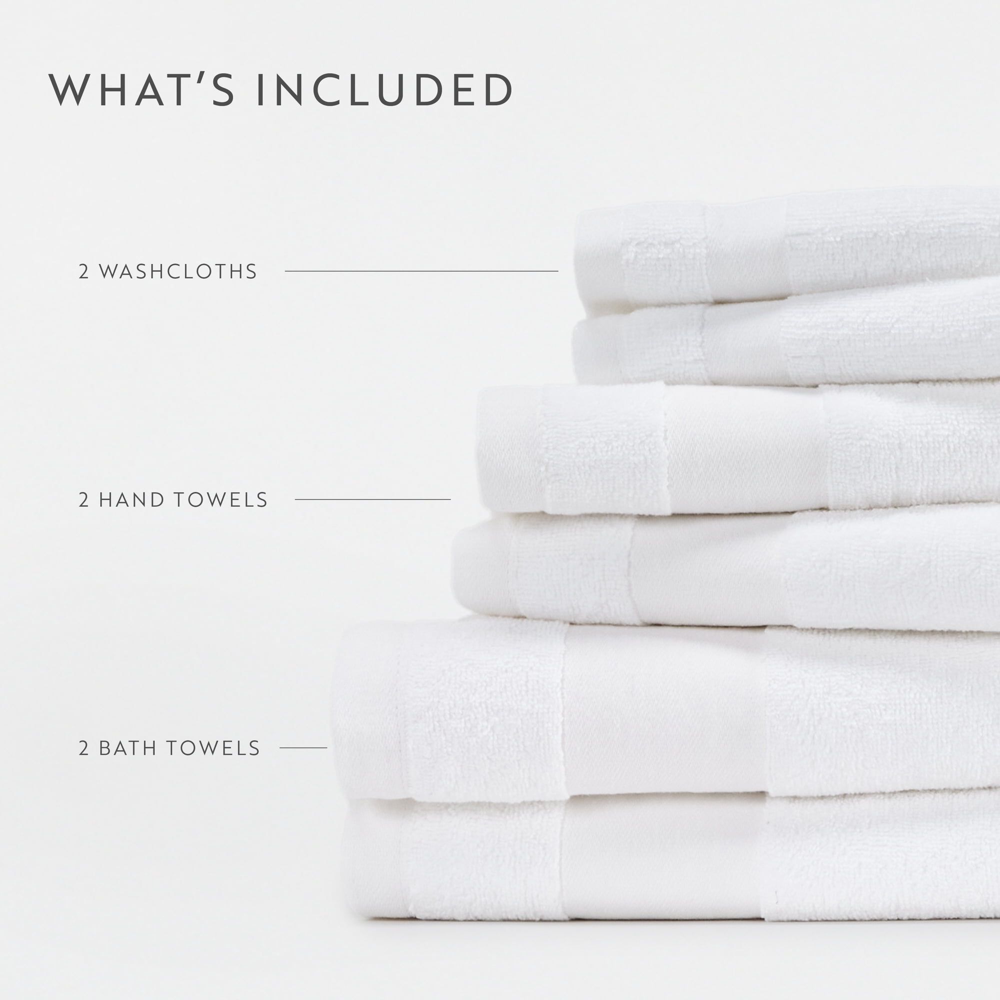 6-Pack Bathroom Essentials Bath Towel Set in White - Soft and Absorbent for Quick Drying by Comfort Canopy