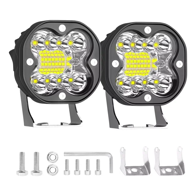 Par Faros De Lupa Spot Luz Blanca 80w Focos Auxiliares Moto