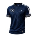 thumbnail image 2 of Men Soccer T-Shirt Raglan Top Football Scotland Men Fashion Casual T Shirts Short Sleeve Tee Crew Neck Shirts Solid Color Summer Casual Loose Blouses L, 2 of 3