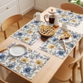 thumbnail image 5 of Abstract Flower Placemats Set of 12, Vintage Blue Yellow Floral Non-Slip Place Mats Washable Table Mats for Kitchen Dining Table Decorations Indoor/Outdoor, 5 of 9
