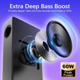 thumbnail image 3 of Computer Speakers with Subwoofer, 2.1 PC Speakers System with Bluetooth 5.4 & 3.5mm Aux-in, 60W  Power, AC Adapter Powered Computer Sound Bar for Desktop PC, Laptop, Monitor, Gaming, 3 of 7