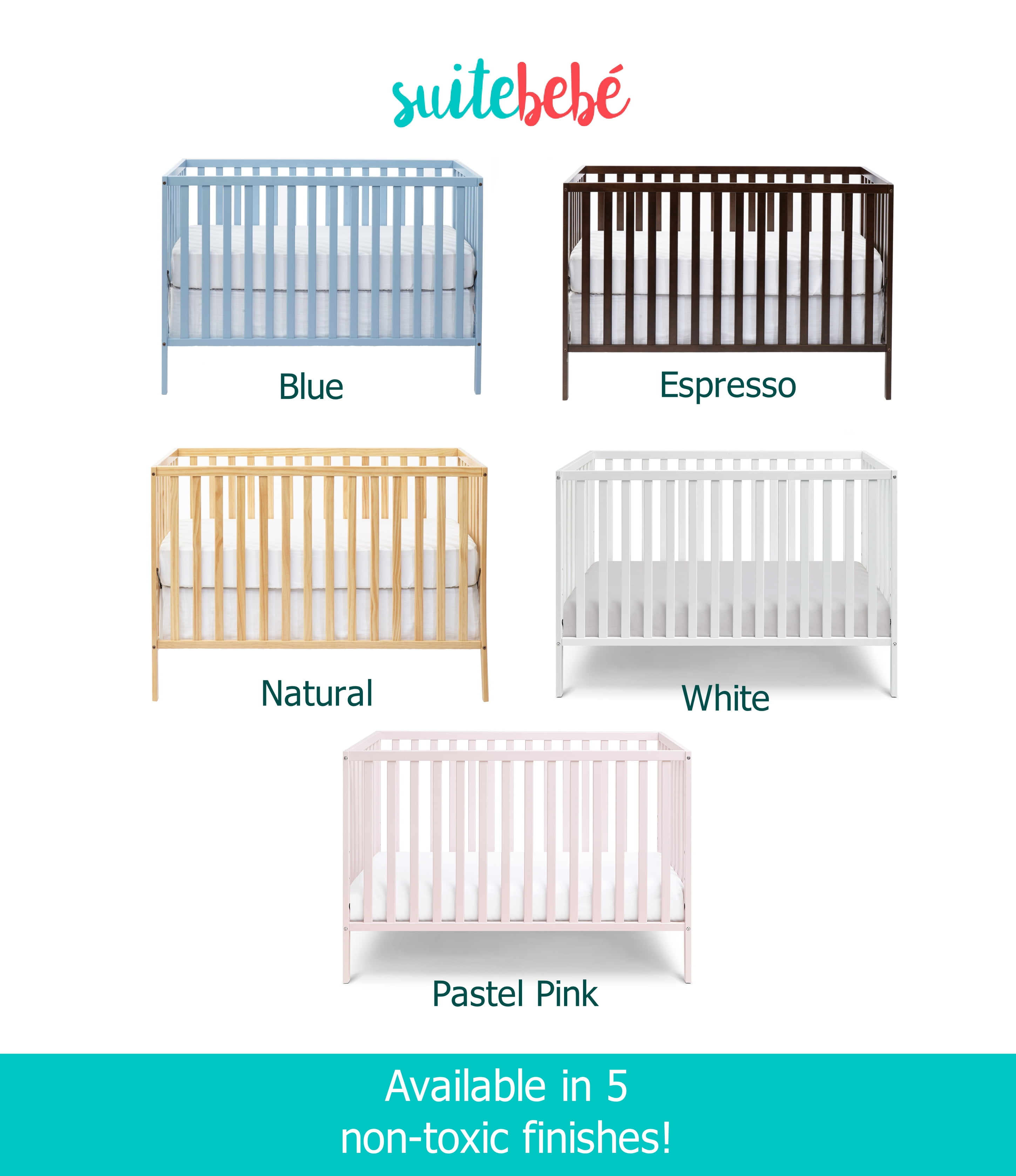 Suite Bebe Palmer 3-in-1 Convertible Crib, Natural