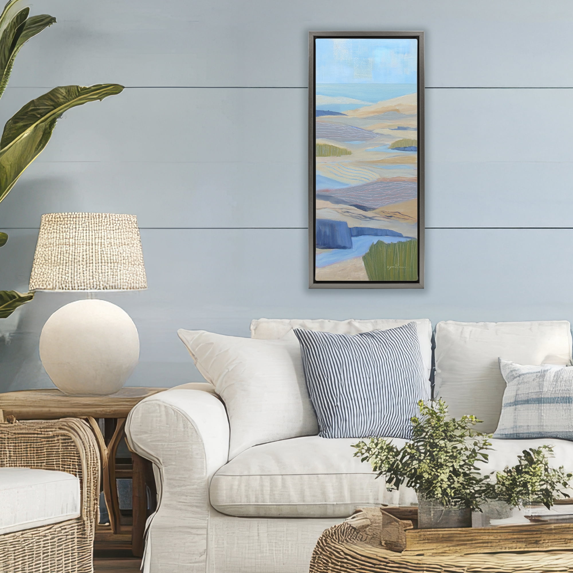 Stupell Industries Ebb & Flow Sand Dunes Gray Framed Floater Canvas Wall Art, design by Lynn Ericson Fine Art