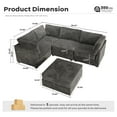 thumbnail image 2 of Ovios Oversized Modular Sectional Sofa Couch 98 Inch 5 Seater L Shaped Sofa with Ottoman Modern Deep Seat Cloud Corduroy Couches for Living Room,Office, Grey, 2 of 9