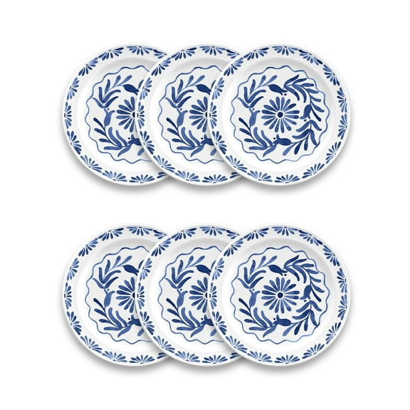Abode Homewares by TarHong Azul Salad Plate, 8.5" x 0.7", Set of 6