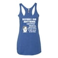 thumbnail image 2 of Wild Bobby, Office Dwight Quote Before I Do Anything, Pop Culture, Women Tri-Blend Racerback Tank Top, Vintage Royal, X-Large, 2 of 4